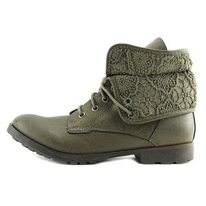 Green lace up boots